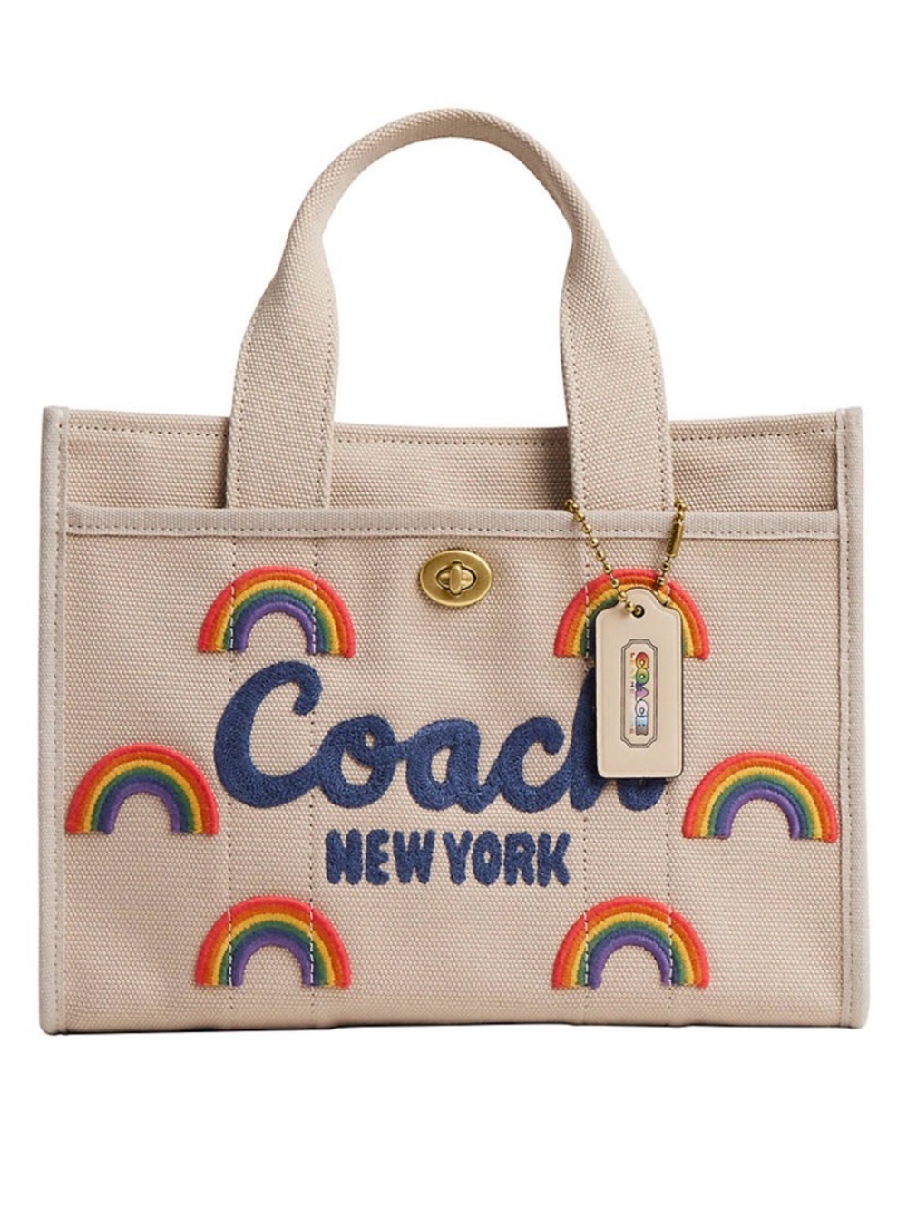 Coach Rainbow Embroidered Cargo Tote 26 - NWT